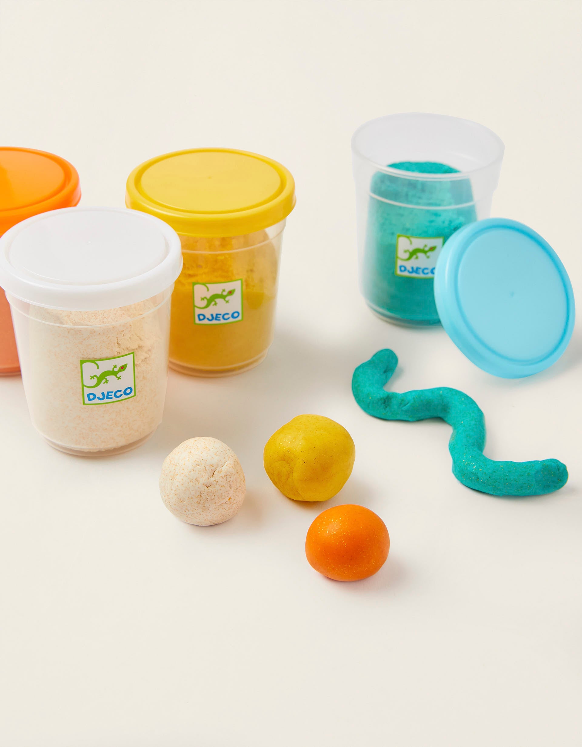 4 Plastilinas Glitter Djeco 18M+