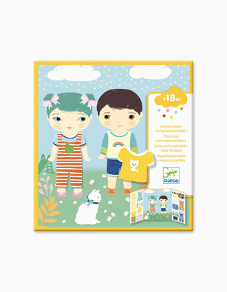 12 Adhesivos Reutilizables Clothes Djeco 18M+