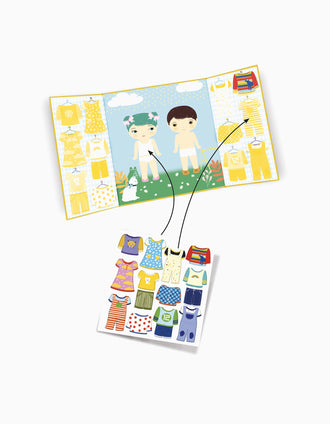 12 Adhesivos Reutilizables Clothes Djeco 18M+