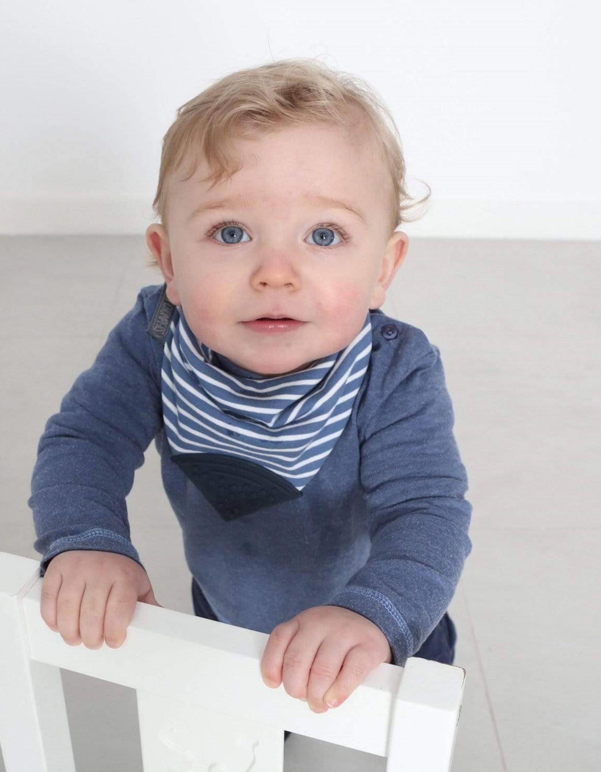 Bandana with Teether Cheeky Chompers Preppy Stripes