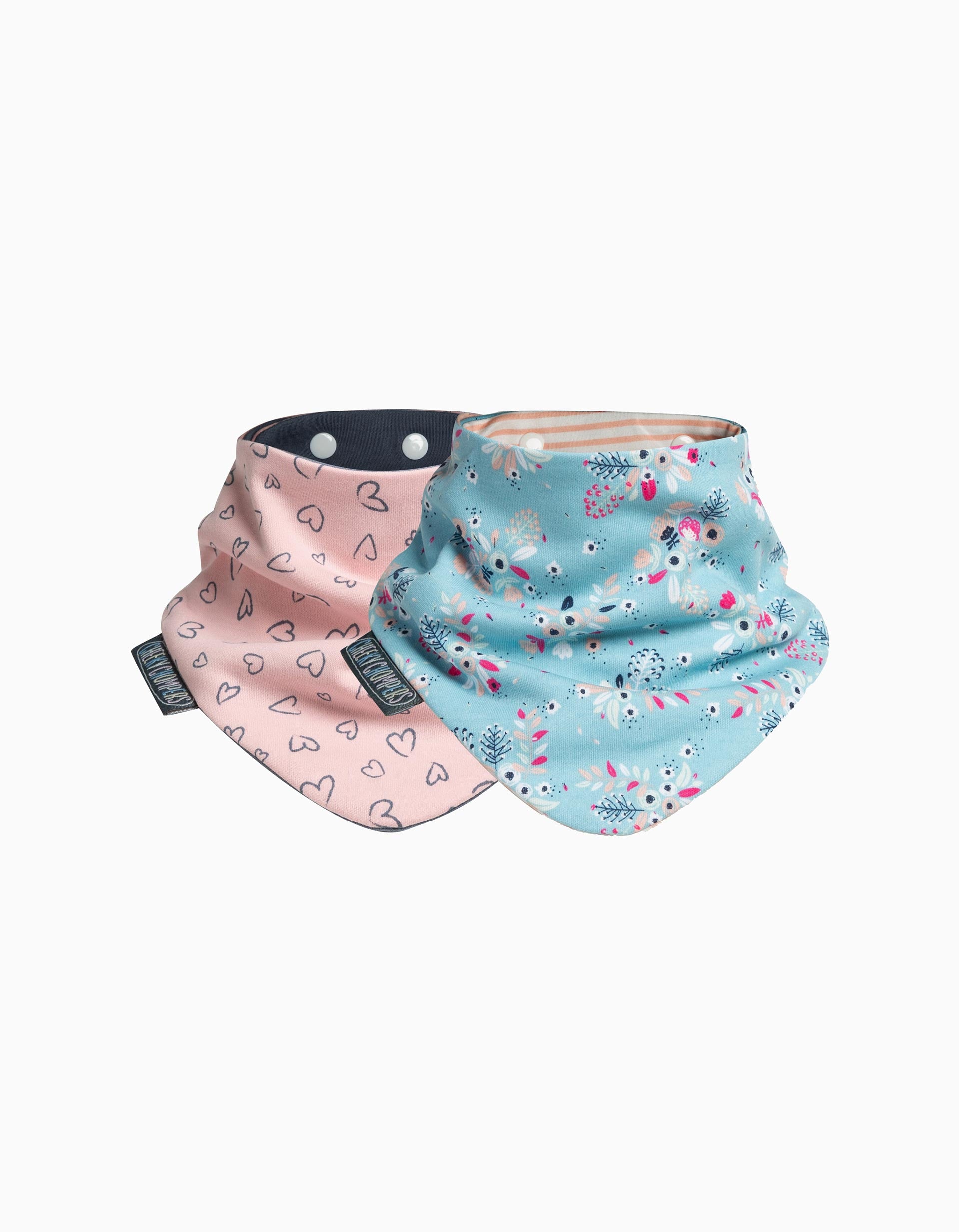 2 Bandanas Cheeky Chompers Botanical Bloom & Made With Love