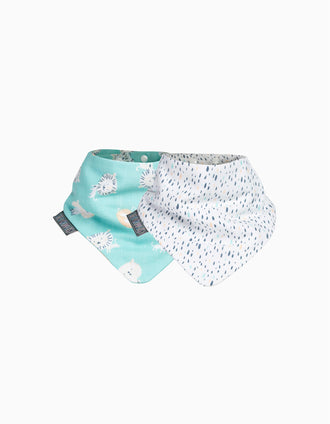 2 Bandanas Muslin Peardrop & Lion Cheeky Chompers