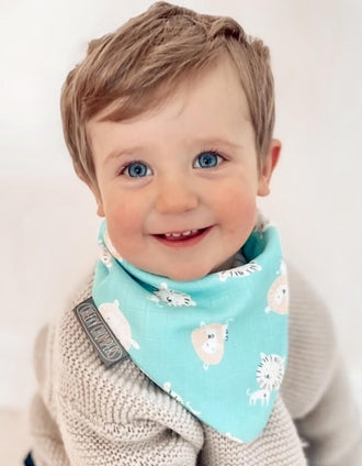 2 Bandanas Muslin Peardrop & Lion Cheeky Chompers