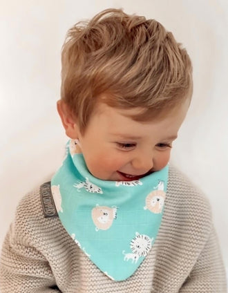 2 Bandanas Muslin Peardrop & Lion Cheeky Chompers