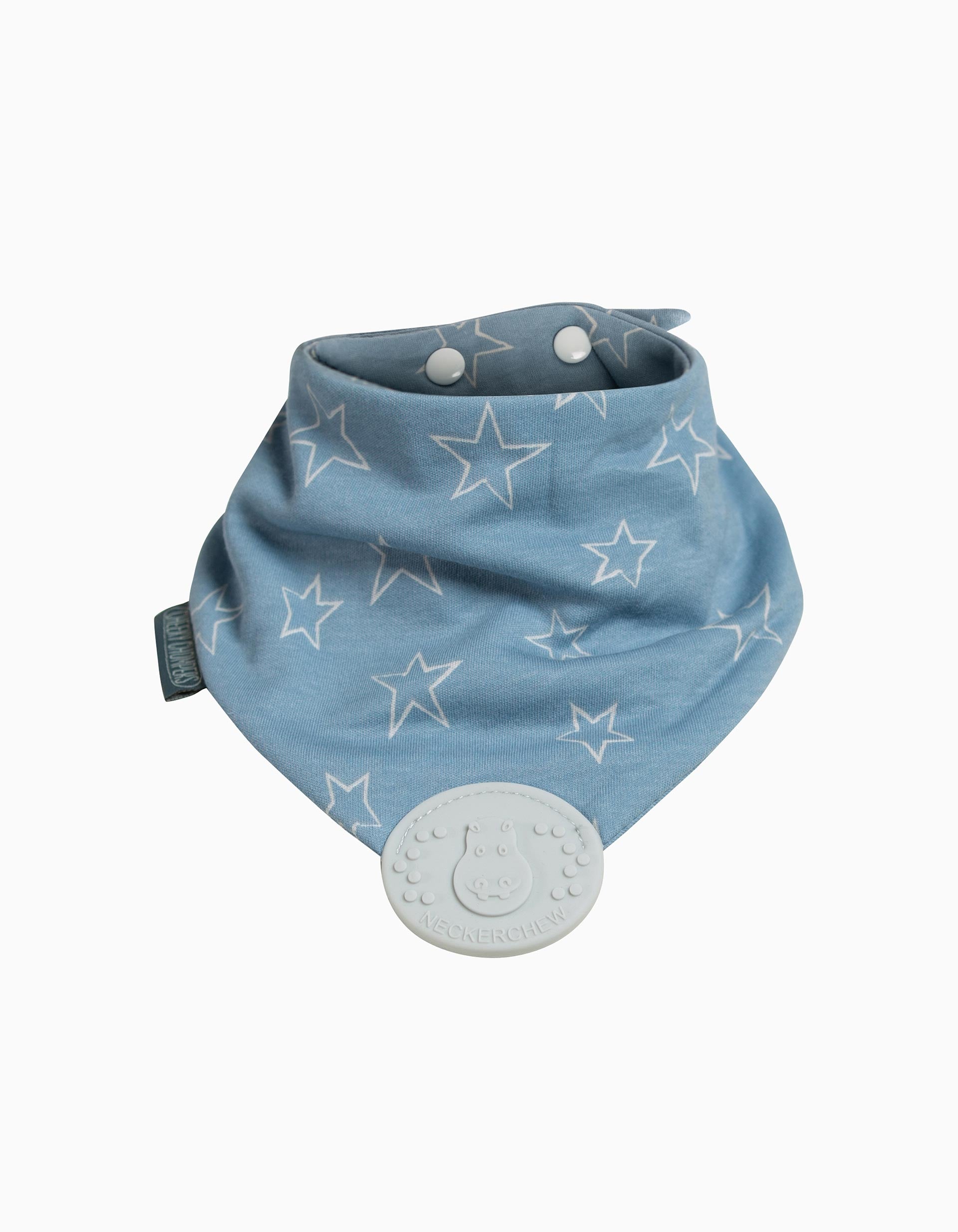 Bandana with Teether Cheeky Chompers Essential Denim Stars