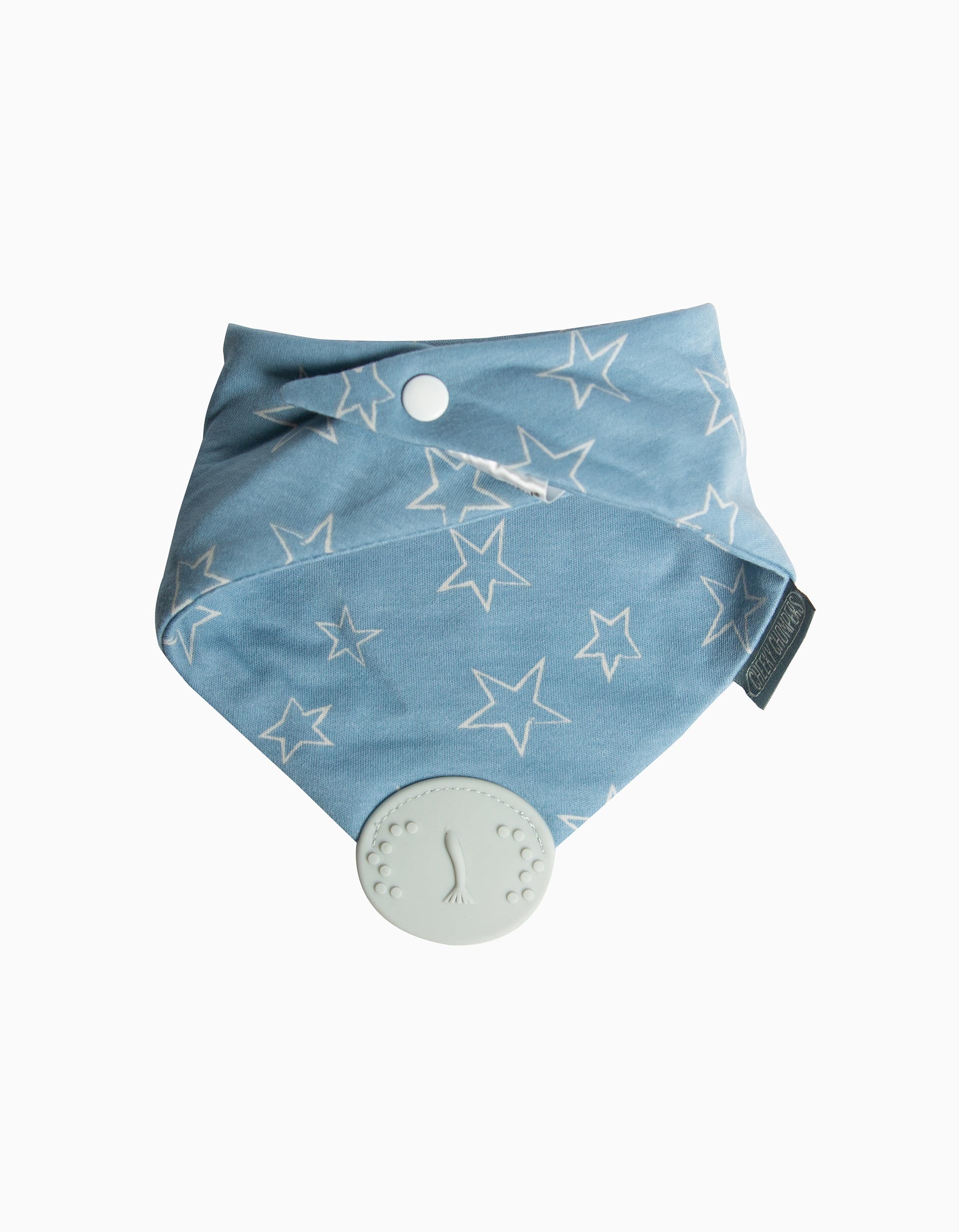 Bandana with Teether Cheeky Chompers Essential Denim Stars