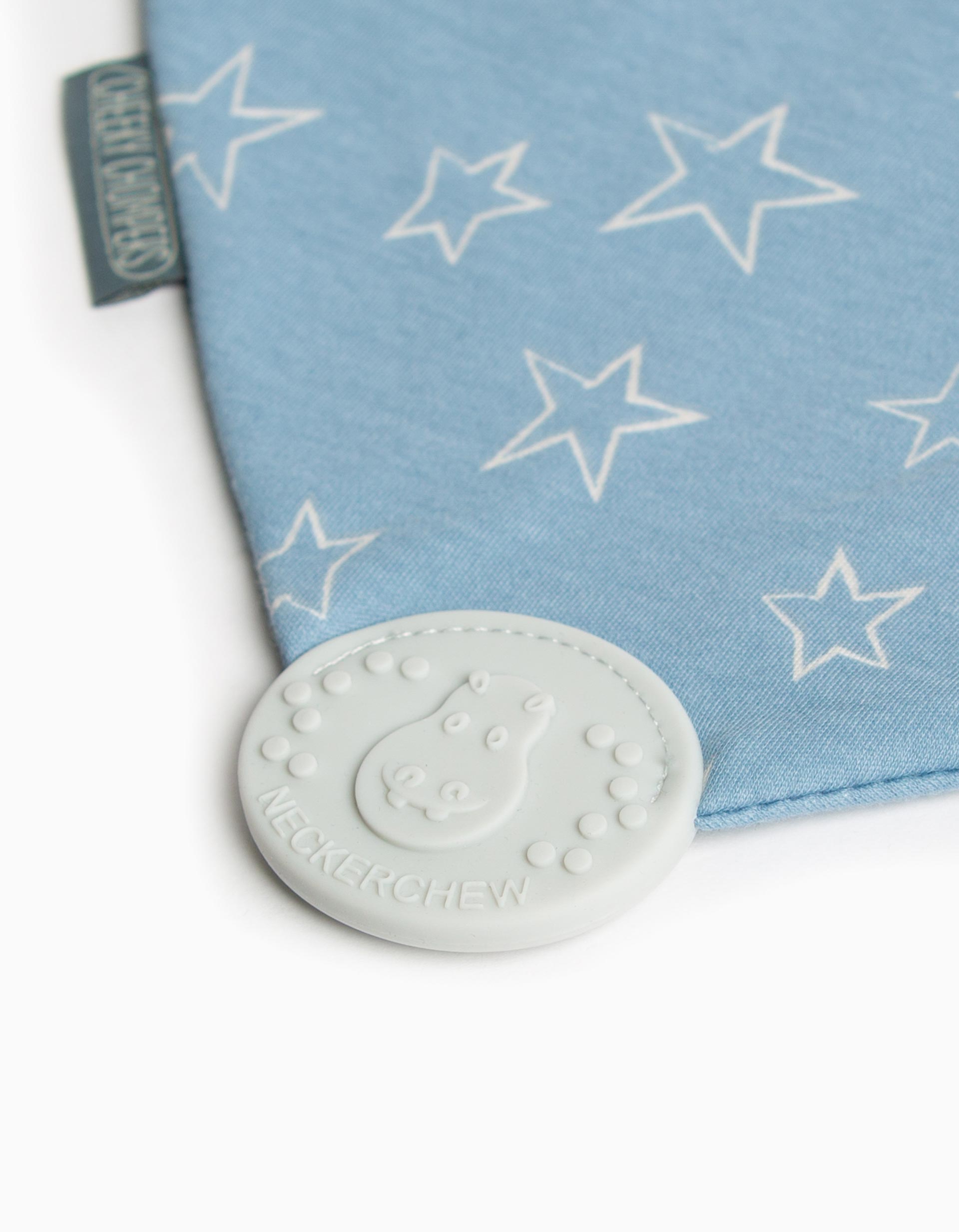 Bandana with Teether Cheeky Chompers Essential Denim Stars