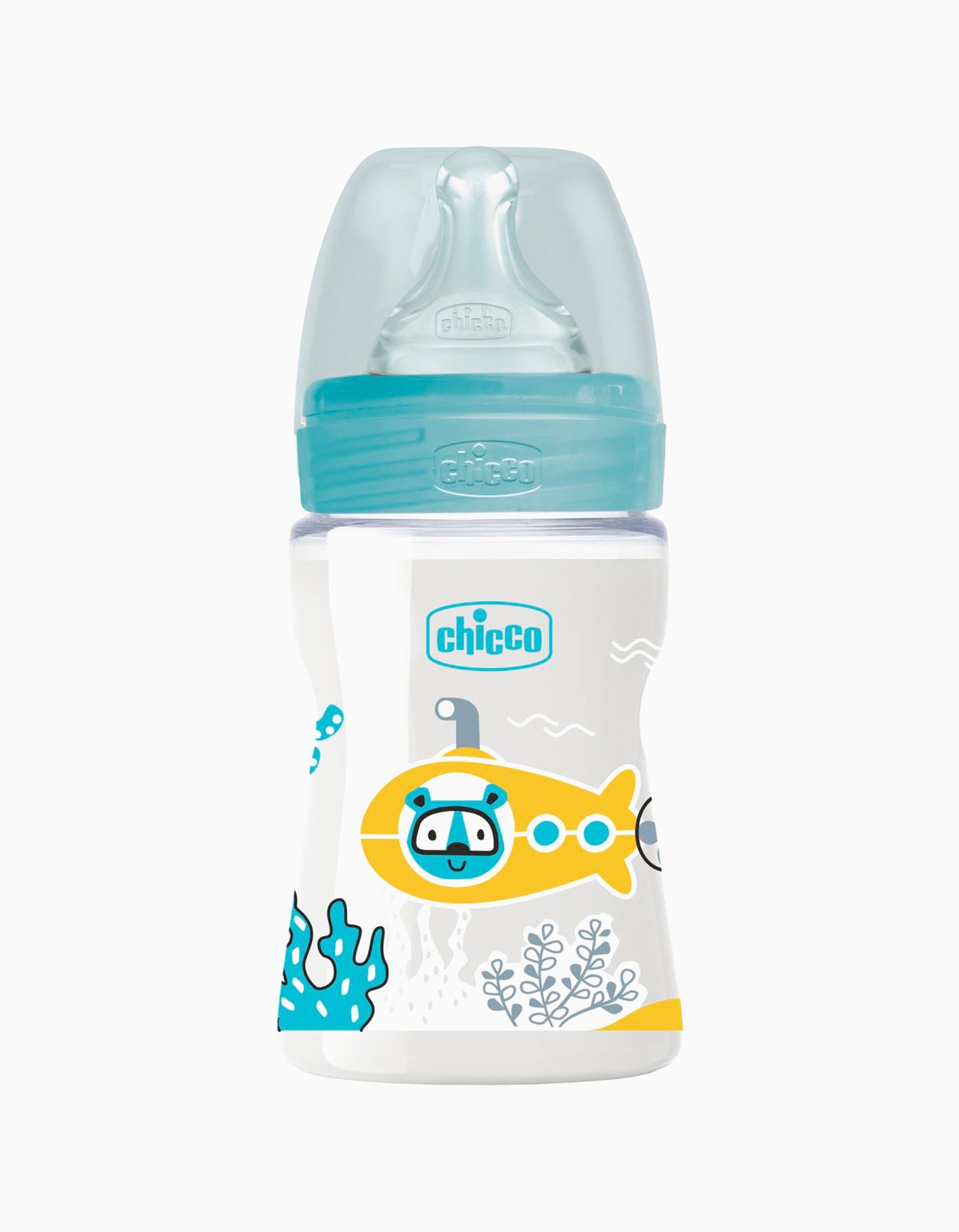 Baby Bottle WB 150ml Sil 0m+ Blue Chicco