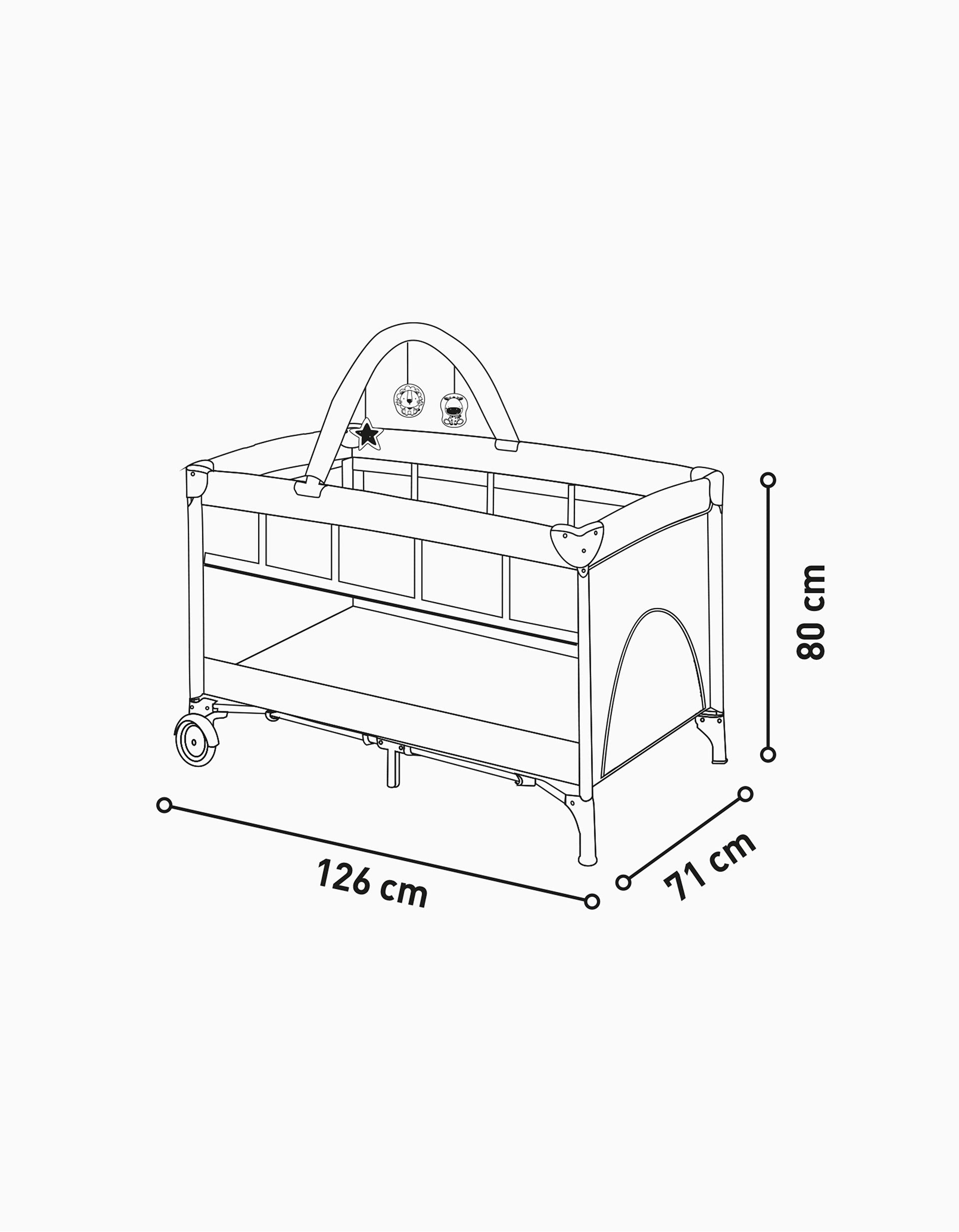 Travel Cot 2 Heights Smooth Clouds Asalvo