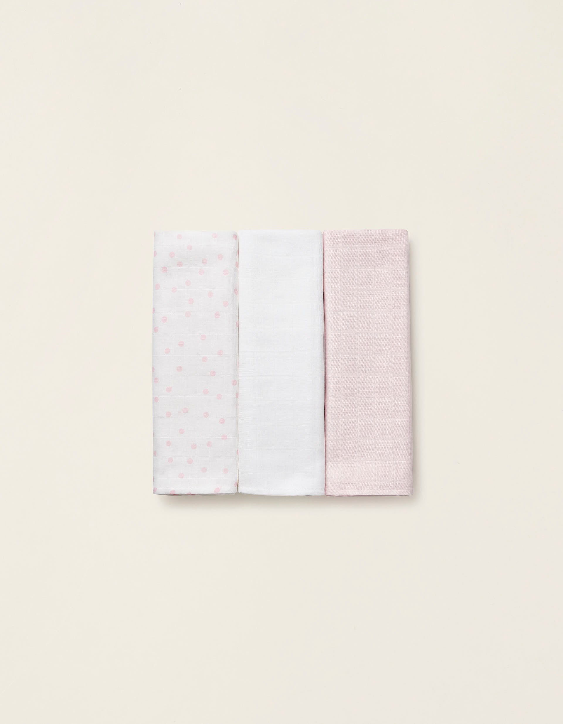 3 Muslin Squares 65 X 65 CM ZY BABY PINK