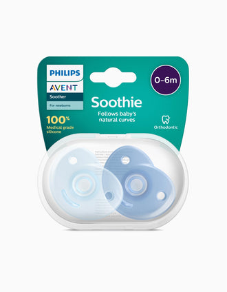 2 Sucettes Soothie Silicone Philips Avent Blue 0-6M