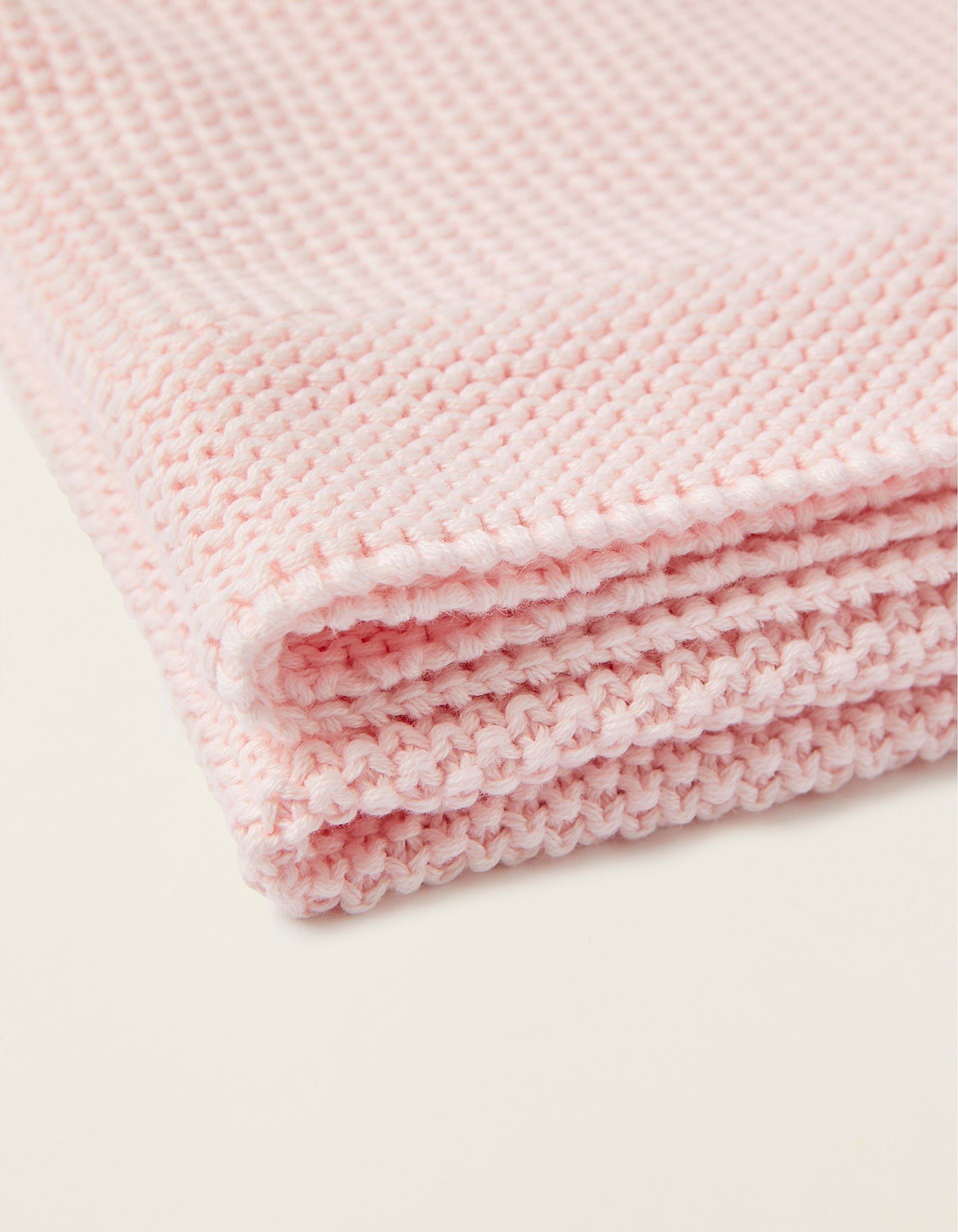 Knitted Blanket Plain 75X90Cm Zy Baby Pink