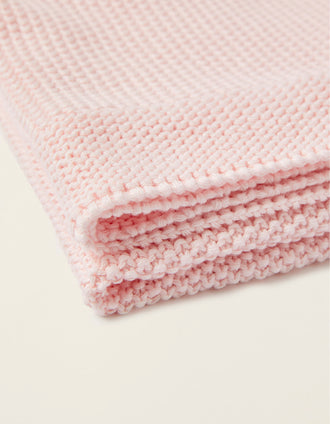 Couverture Tricotée Plain 75X90Cm Zy Baby Rose