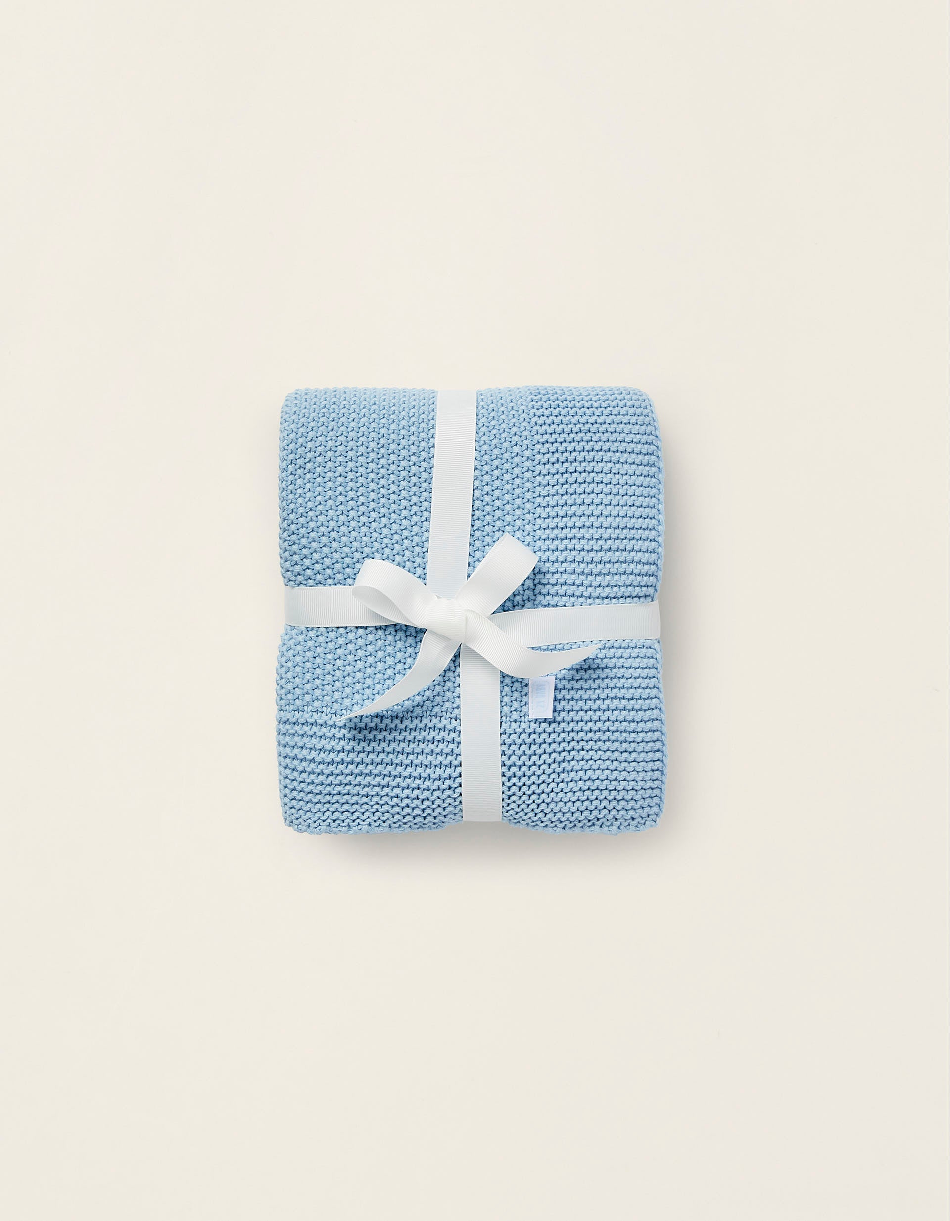 Knitted Blanket Plain 75X90Cm Zy Baby Blue