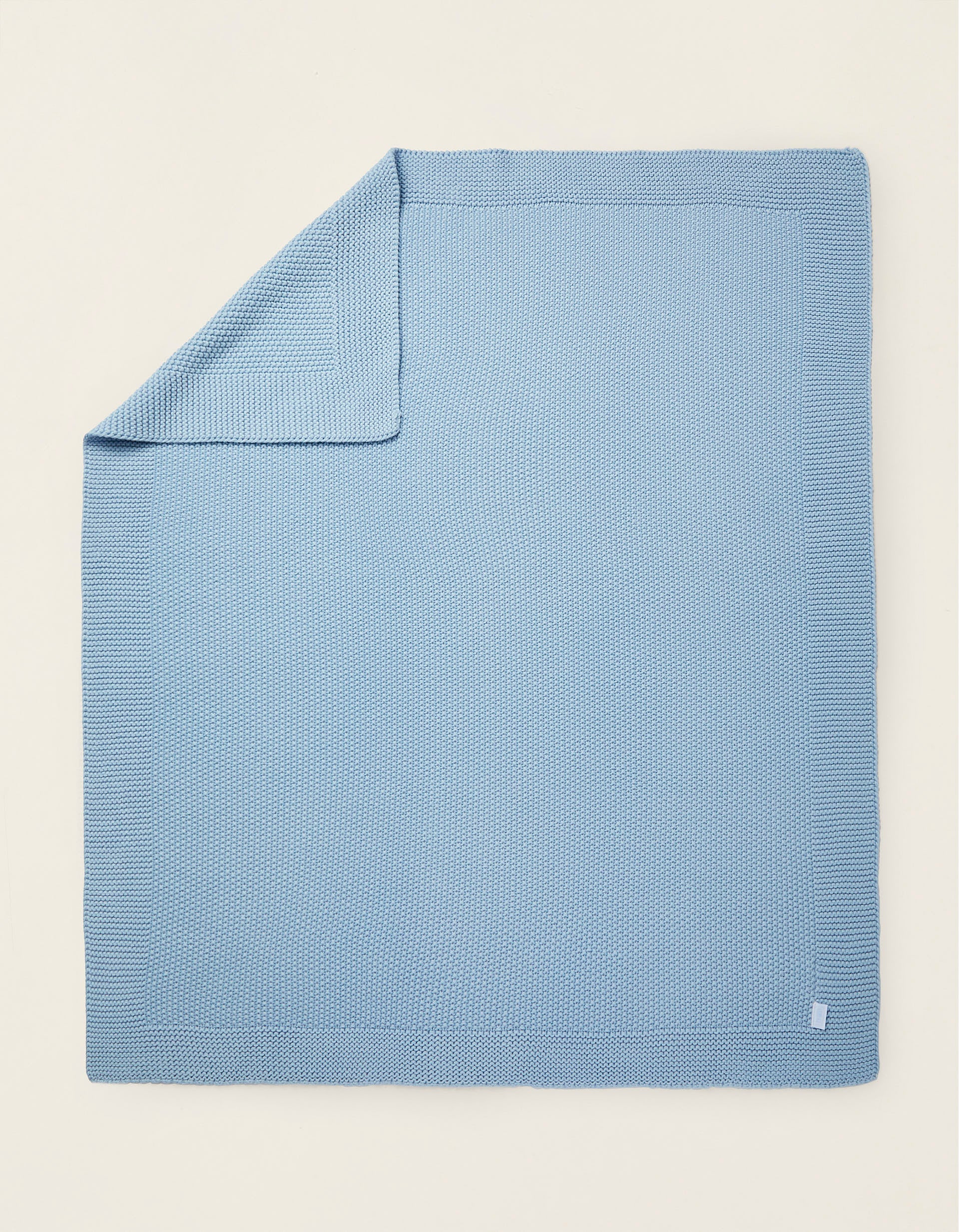 Knitted Blanket Plain 75X90Cm Zy Baby Blue