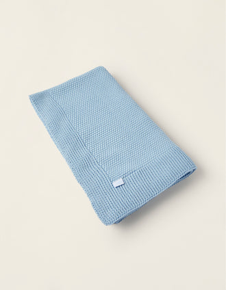 Couverture Tricotée Plain 75X90Cm Zy Baby Blue