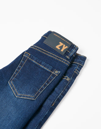 Jean en Coton Garçon 'Slim Fit', Bleu Foncé
