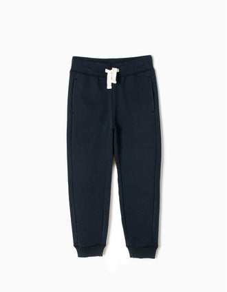 Pantalon de Sport en Coton Garçon, Bleu Foncé