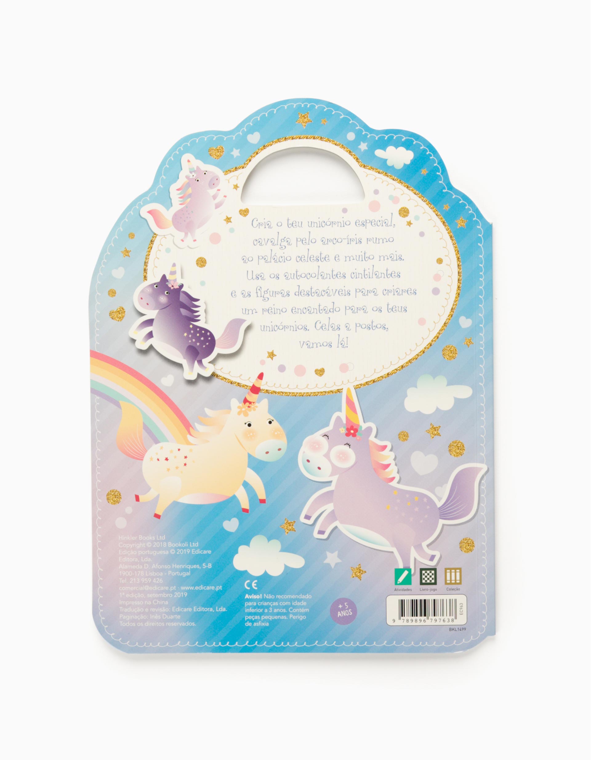 Livro Com Autocolantes - Unicórnios Edicare 5A+