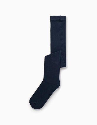 Collants en Maille Anti-Boulochage Pour Fille, Bleu Foncé
