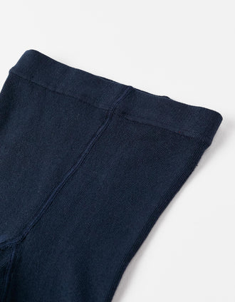 Collants en Maille Anti-Boulochage Pour Fille, Bleu Foncé
