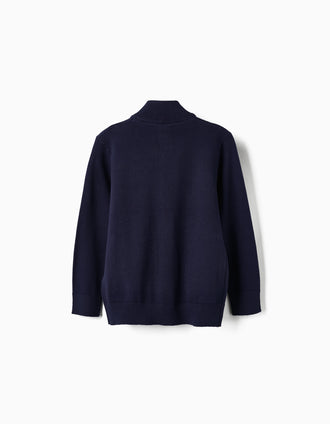 Gilet en Maille pour Garçon, Bleu Foncé