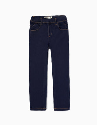 Jegging de Algodón para Niña, Azul Oscuro
