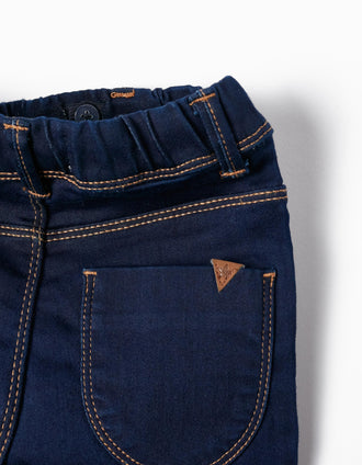 Jegging de Algodón para Niña, Azul Oscuro