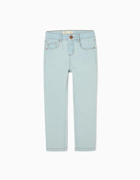 Calças de Ganga Skinny para Menina, Azul Claro