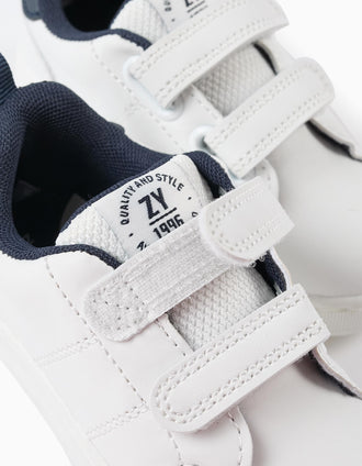 Baskets Bébé 'ZY 1996', Blanc/Bleu Foncé