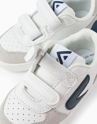 Baskets Bébé 'ZY Move', Blanc/Bleu Foncé
