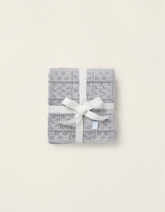 Manta de Punto Tricot 75x90 cm Zy Baby Grey/Melange