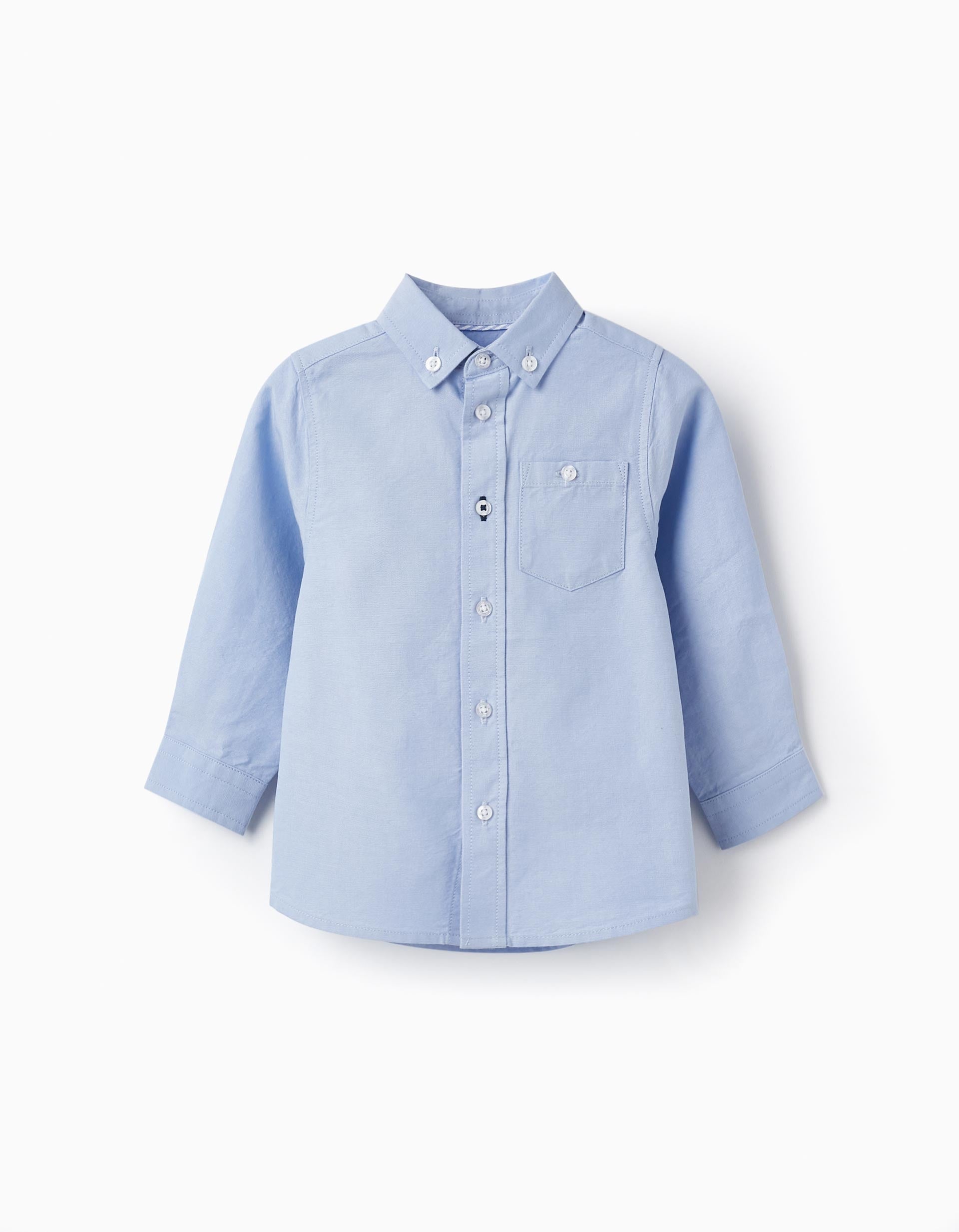 Long Sleeve Cotton Shirt for Baby Boys, Blue