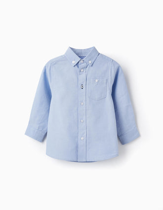Camisa de Algodão para Bebé Menino, Azul