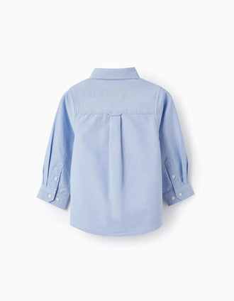 Camisa de Algodão para Bebé Menino, Azul