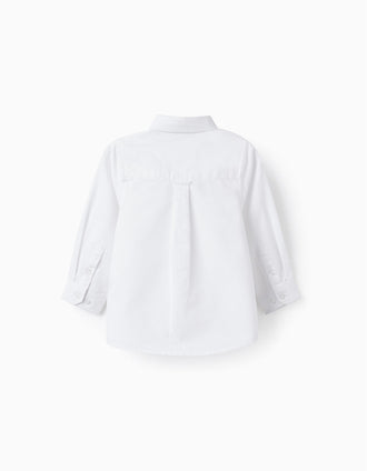Camisa de Algodão para Bebé Menino, Branco