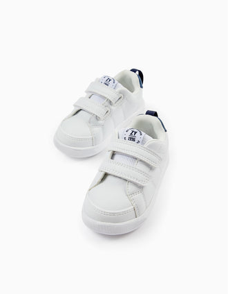 Baskets Bébé Garçon 'My First Sneaker - 1996', Blanc/Bleu Foncé