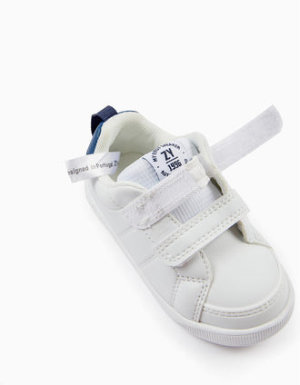 Zapatillas para Bebé Niño 'My First Sneaker - 1996', Blancas/Azul Oscuro