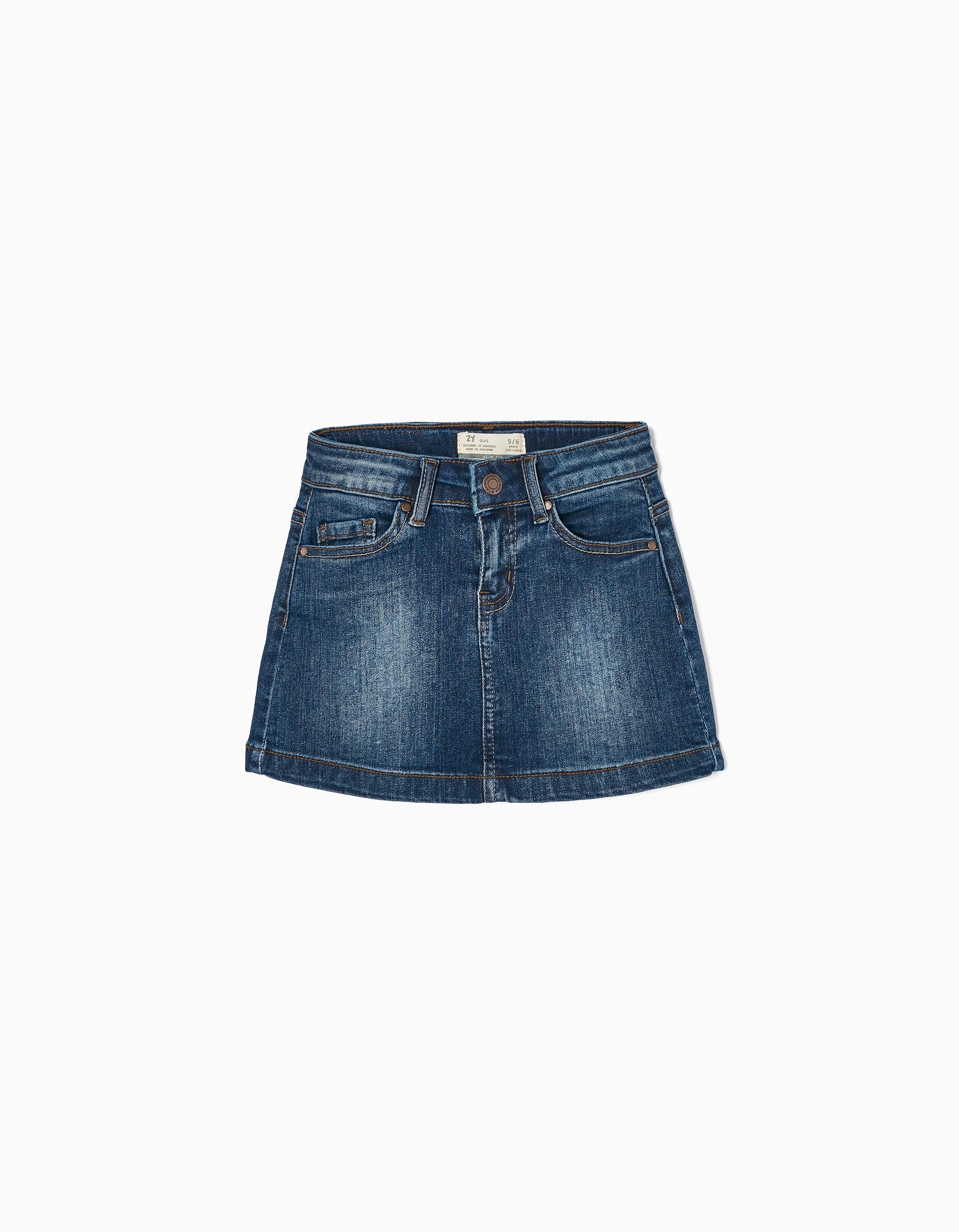 Cotton Denim Skirt for Girls, Blue