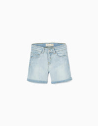 Short Vaquero para Niña 'Slim Fit', Azul Claro