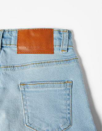 Calções de Ganga para Menina 'Slim Fit', Azul Claro