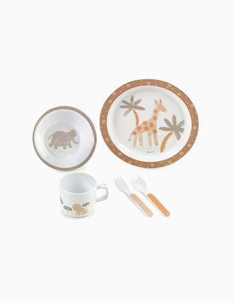 Conjunto Alimentação Jané 5Pcs Wild Animal 4M+