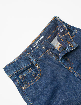Pantalón Vaquero de Algodón para Niño 'Straight Fit', Azul Oscuro