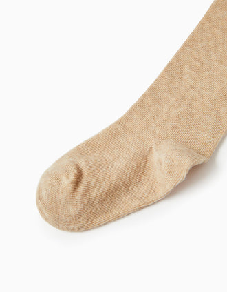 Leotardos de Algodón para Bebé, Beige