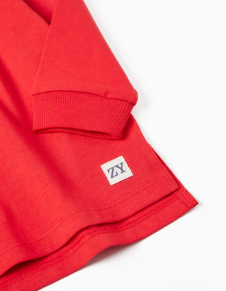 Polo à Manches Longues en Coton Bébé Garçon, Rouge