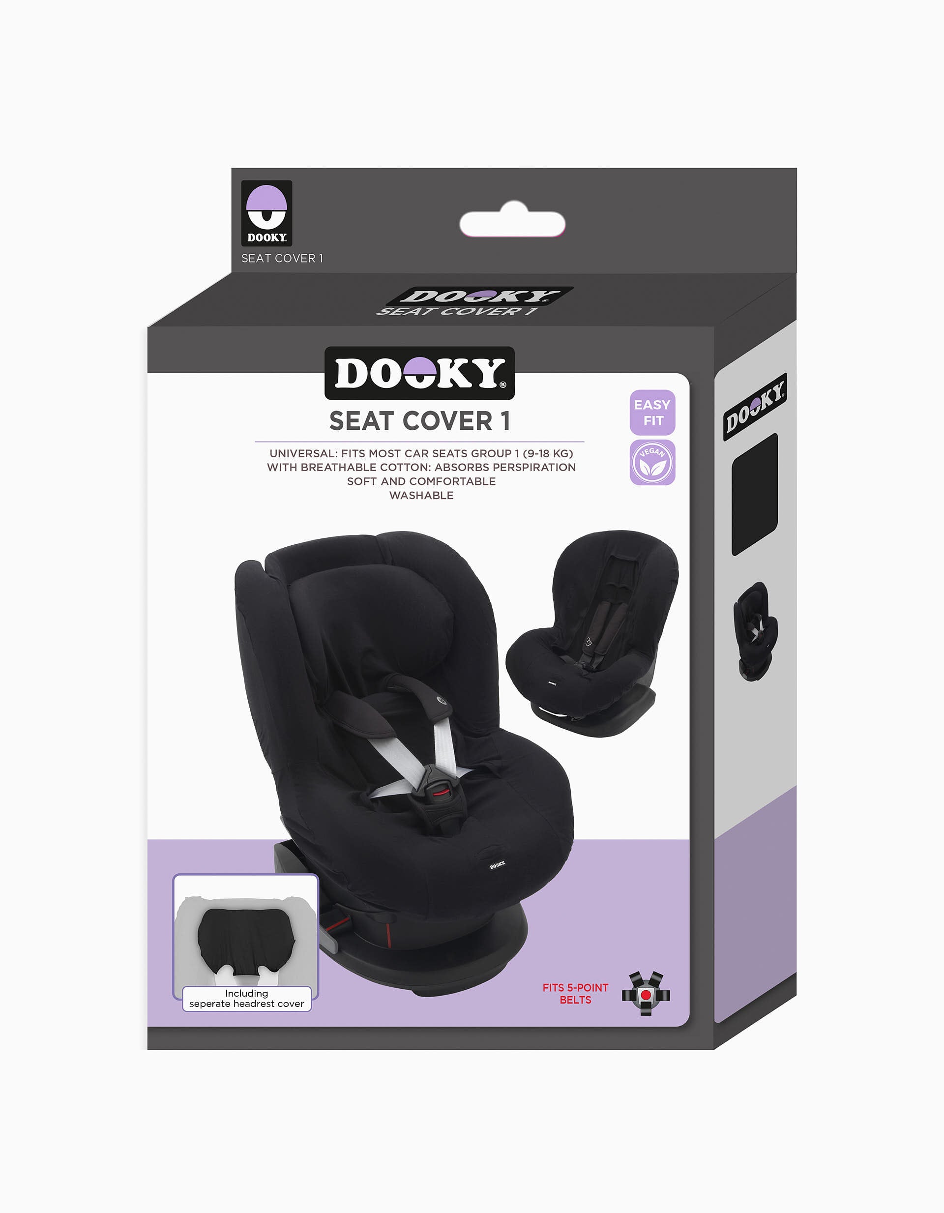 Car Seat Cover Gr 1 Dooky Black