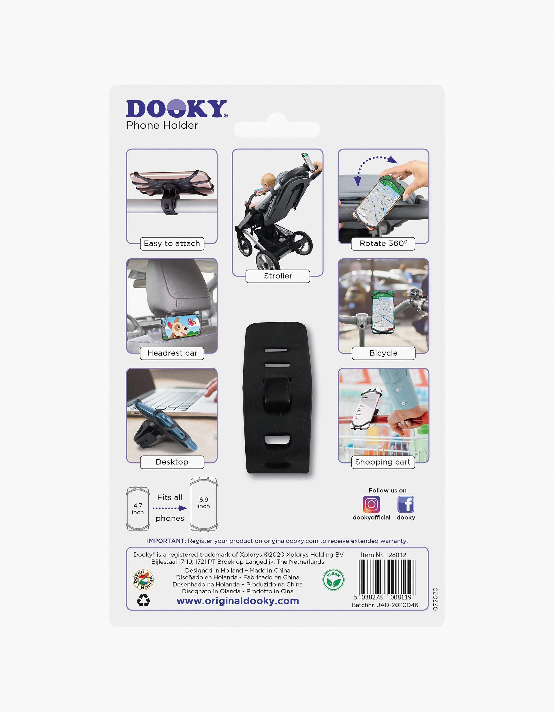 Universal Mobile Phone Holder Dooky Black