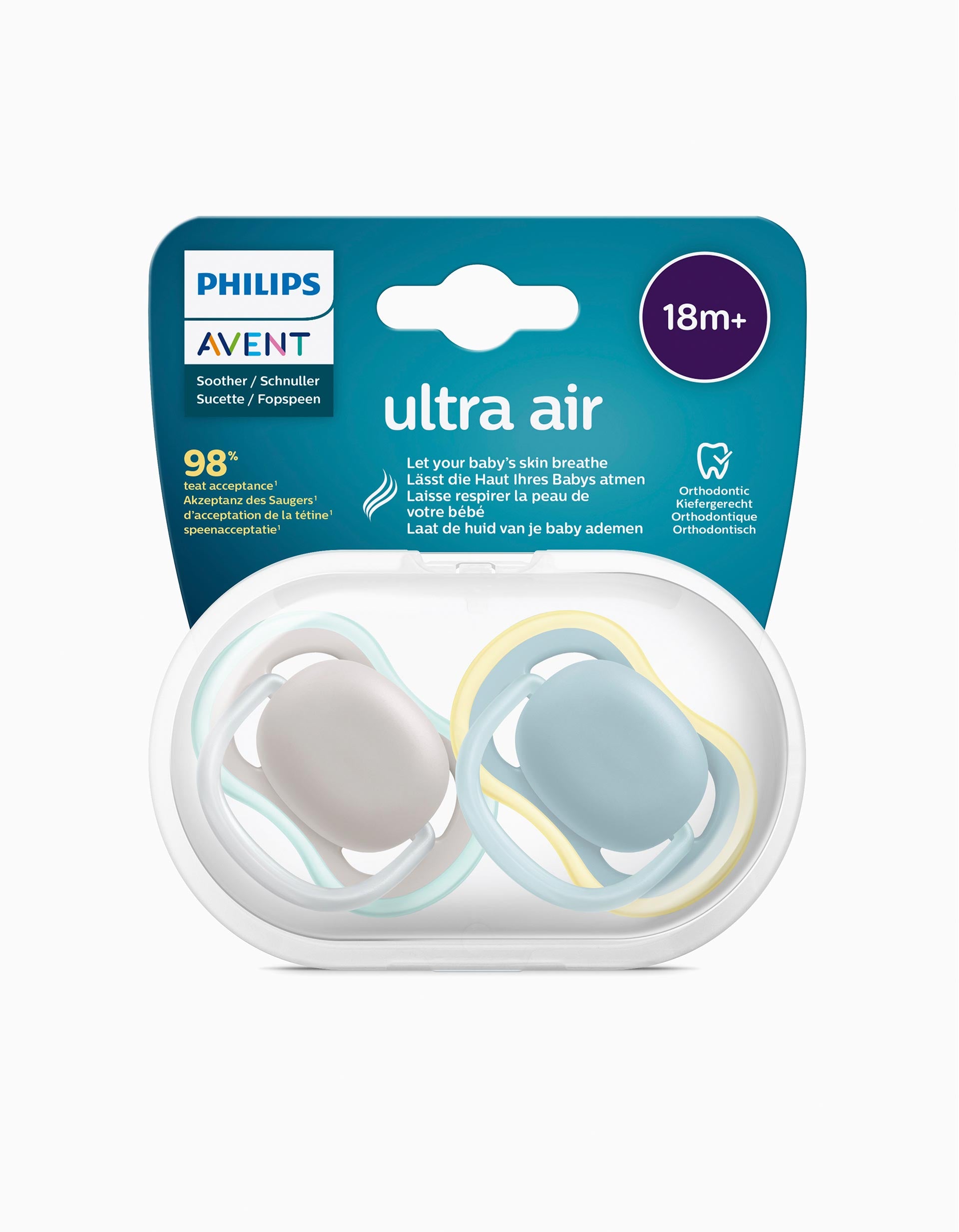 2 Dummies Ultra Air Silicone Philips Neutral 18M+