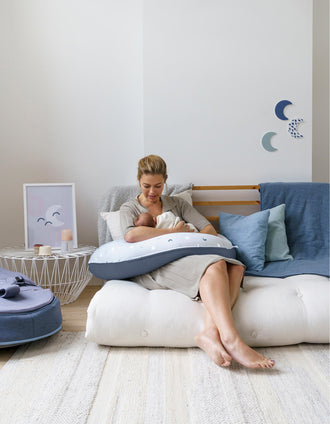 Coussin 3 en 1 Doomoo Budy  Blue Grey Moon