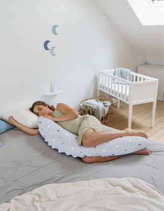 Almohada 3 En 1 Doomoo Budy Blue Grey Moon